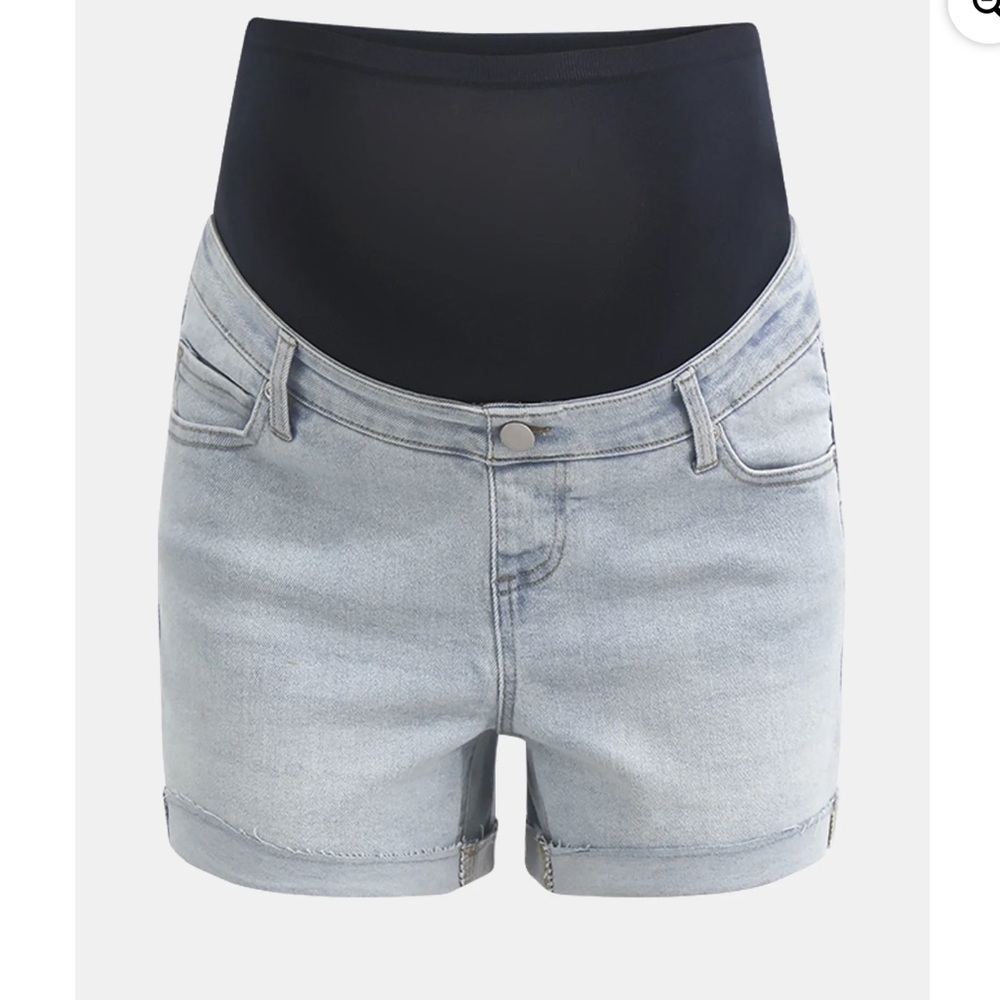 Time and Tru Women's Maternity Roll Cuff Shorts